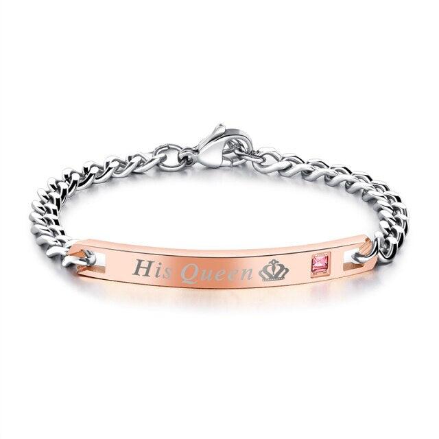 Elegant Couple Titanium Steel Alloy Bracelets