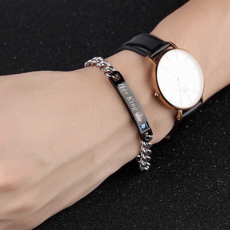 Elegant Couple Titanium Steel Alloy Bracelets
