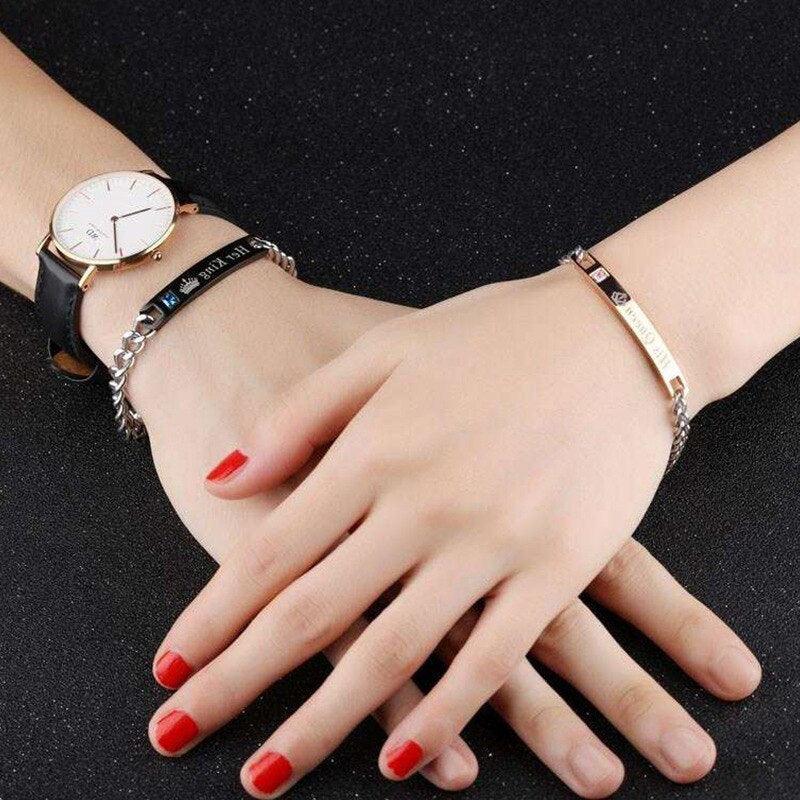 Elegant Couple Titanium Steel Alloy Bracelets
