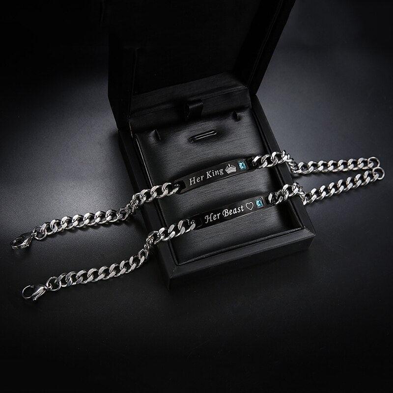 Elegant Couple Titanium Steel Alloy Bracelets