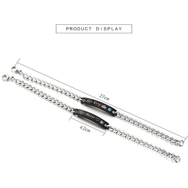 Elegant Couple Titanium Steel Alloy Bracelets
