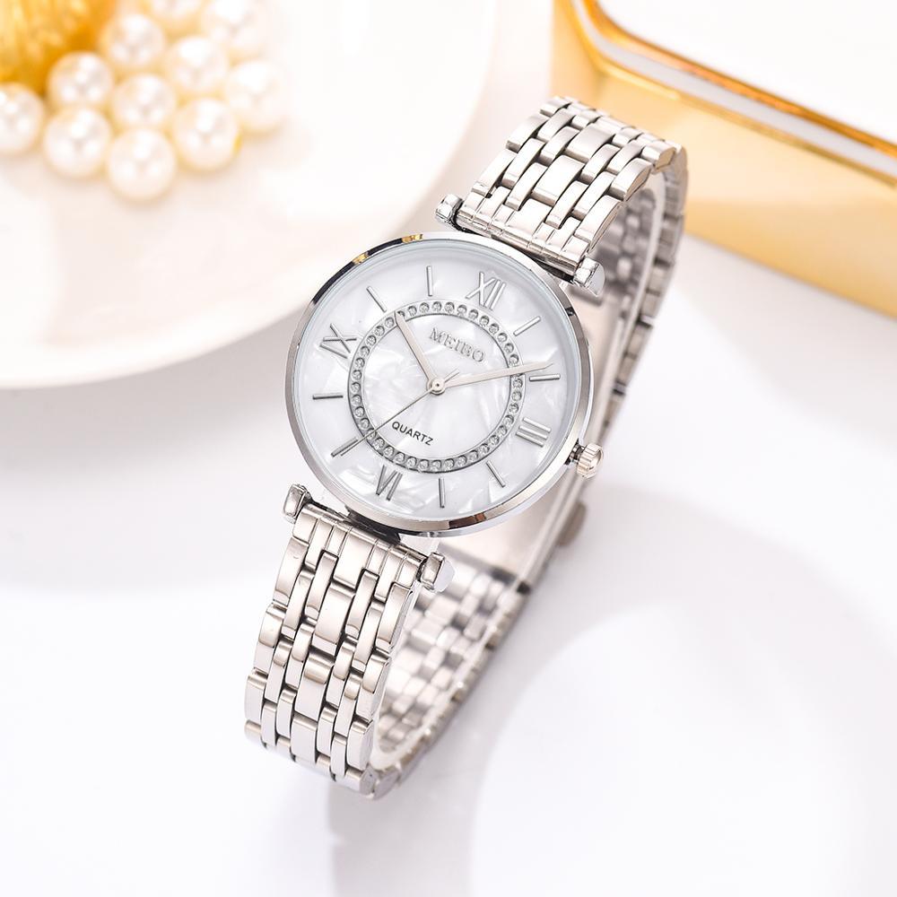 Montre à Quartz Élégante Bicolore en Diamant pour Femmes