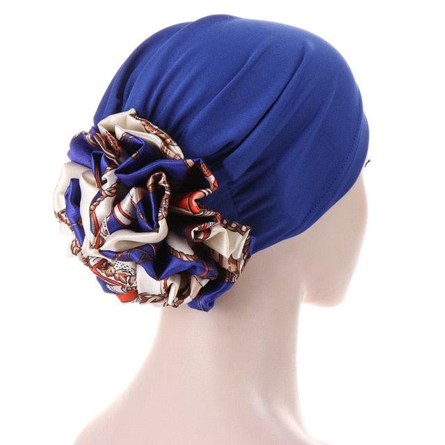 Elegant Lightweight Black Flower Turban for Women