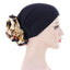 Elegant Lightweight Black Flower Turban for Women