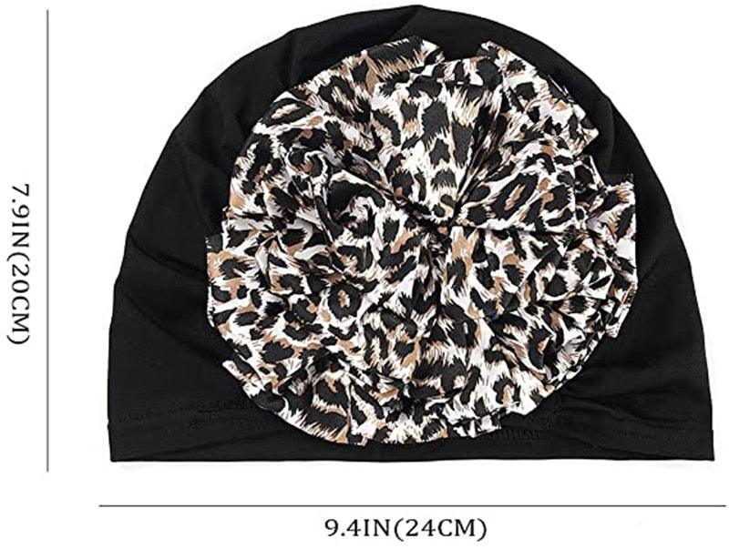 Elegant Lightweight Black Flower Turban for Women