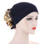 Elegant Lightweight Black Flower Turban for Women