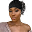 Elegant Lightweight Black Flower Turban for Women