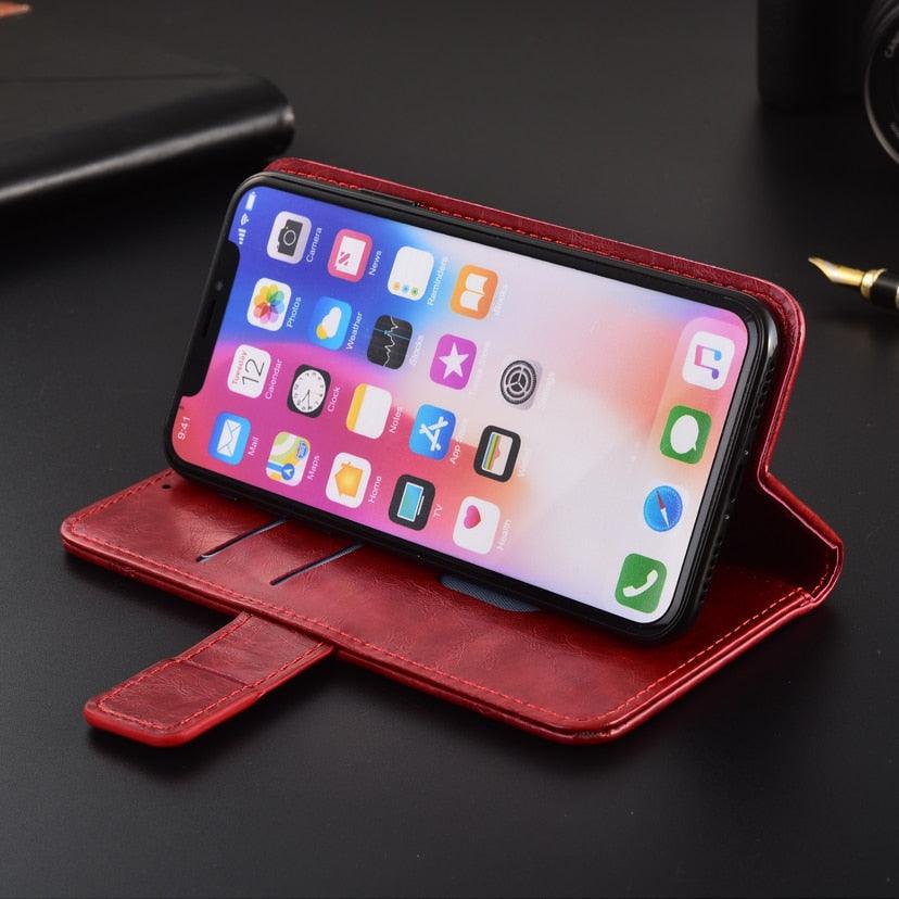 Housse de portefeuille en cuir premium pour iPhone 11/12/13