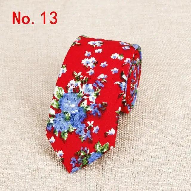Luxury Handmade Cotton Neckties with Floral Designs