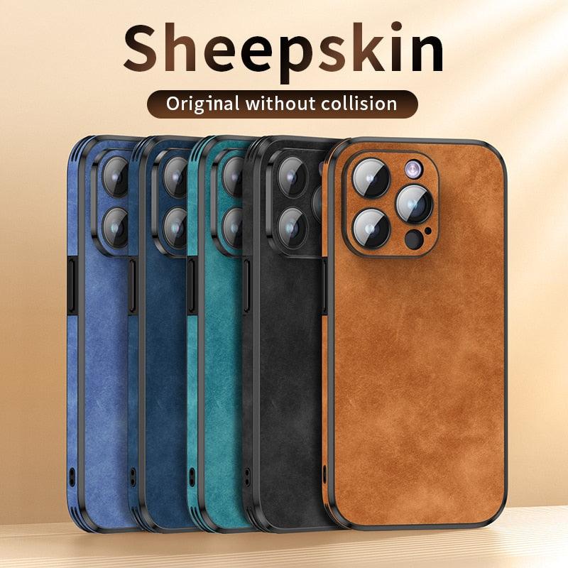 Coque Bumper en Cuir de Luxe pour iPhone 14/13/12/11 Pro Max