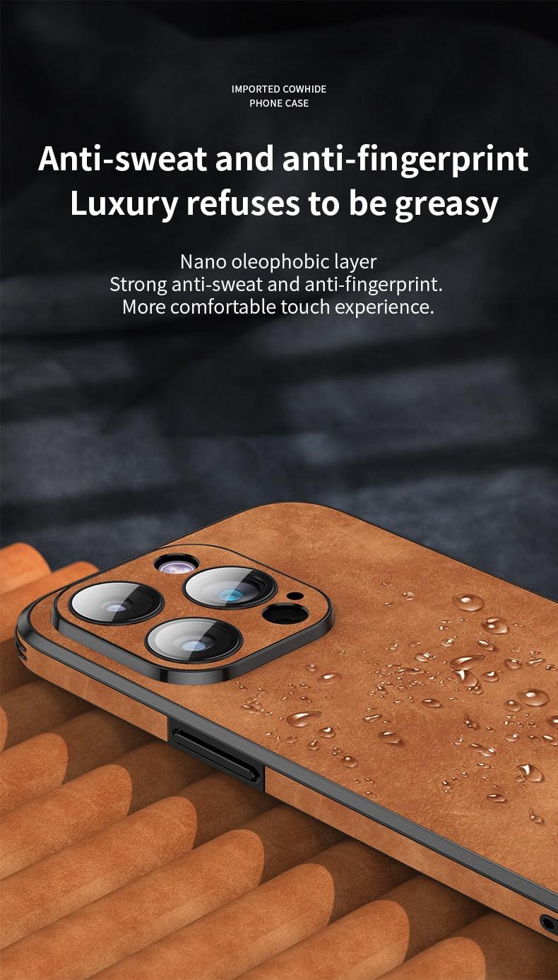 Coque Bumper en Cuir de Luxe pour iPhone 14/13/12/11 Pro Max