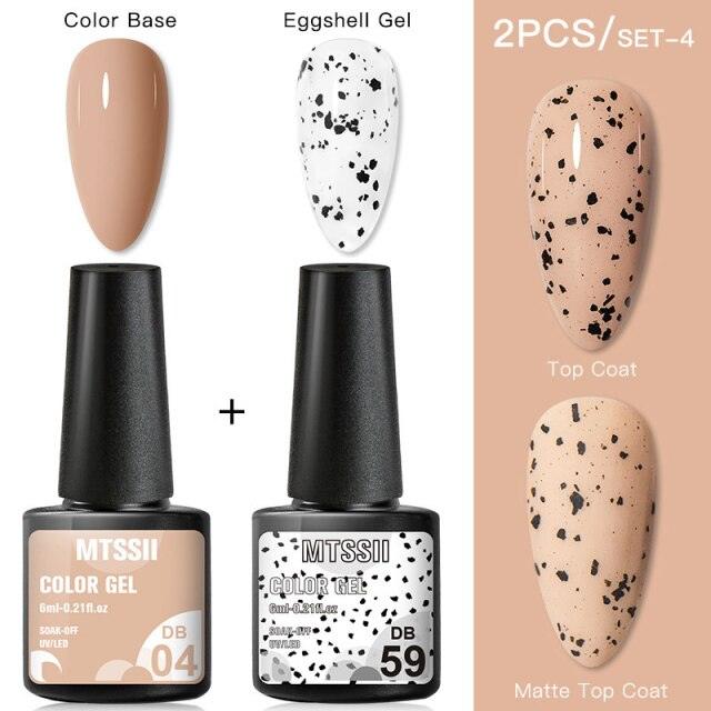 Esmalte de Uñas en Gel Elegante - Diseño Mate Brillante de Huevo