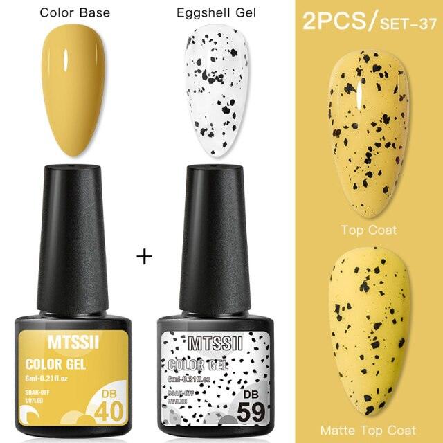 Esmalte de Uñas en Gel Elegante - Diseño Mate Brillante de Huevo