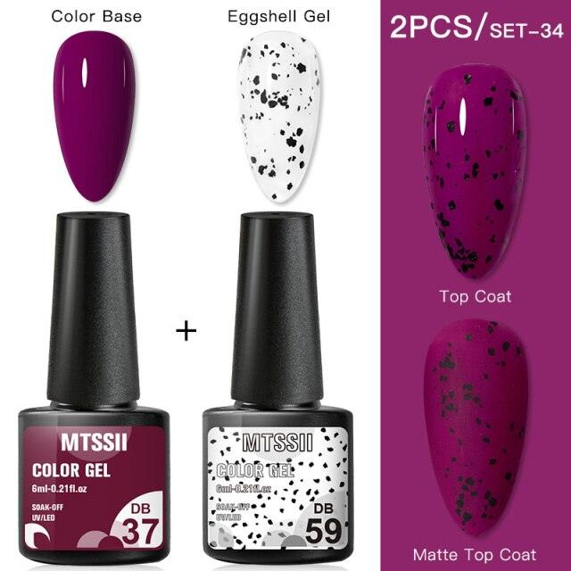 Esmalte de Uñas en Gel Elegante - Diseño Mate Brillante de Huevo