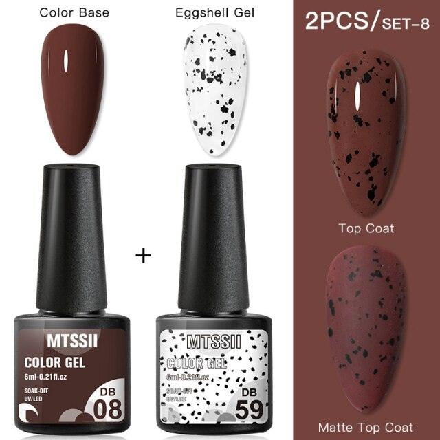 Esmalte de Uñas en Gel Elegante - Diseño Mate Brillante de Huevo