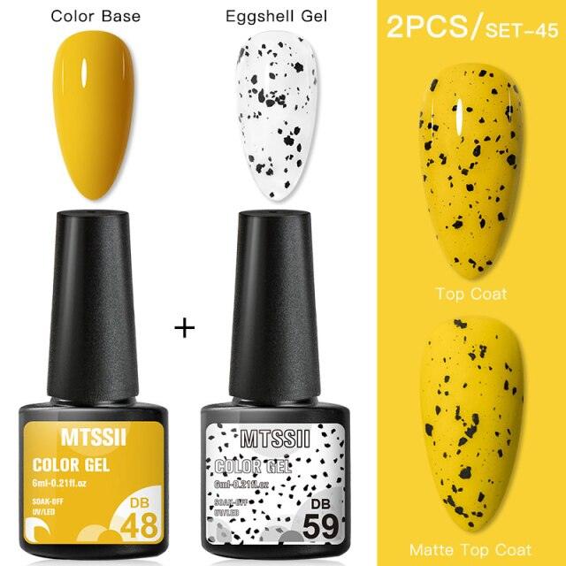 Esmalte de Uñas en Gel Elegante - Diseño Mate Brillante de Huevo