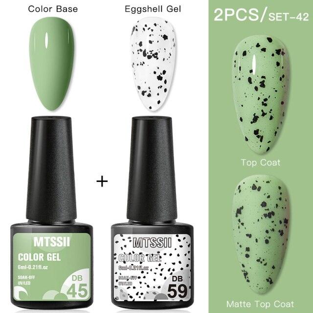 Esmalte de Uñas en Gel Elegante - Diseño Mate Brillante de Huevo