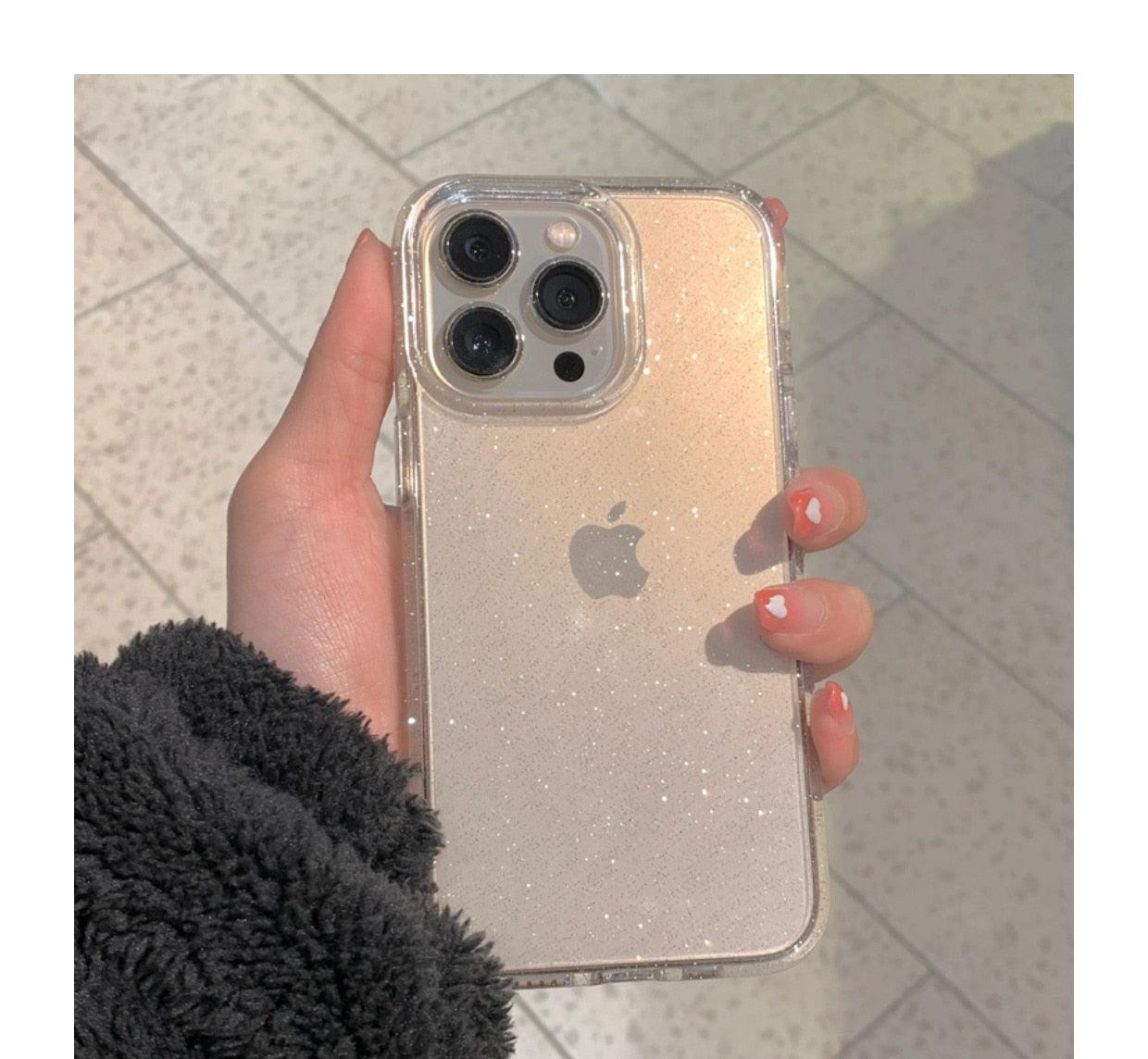 Elegant Glitter Shockproof Clear Case for iPhone 14/13/12/11 Pro Max Mini XS XR - Korvel