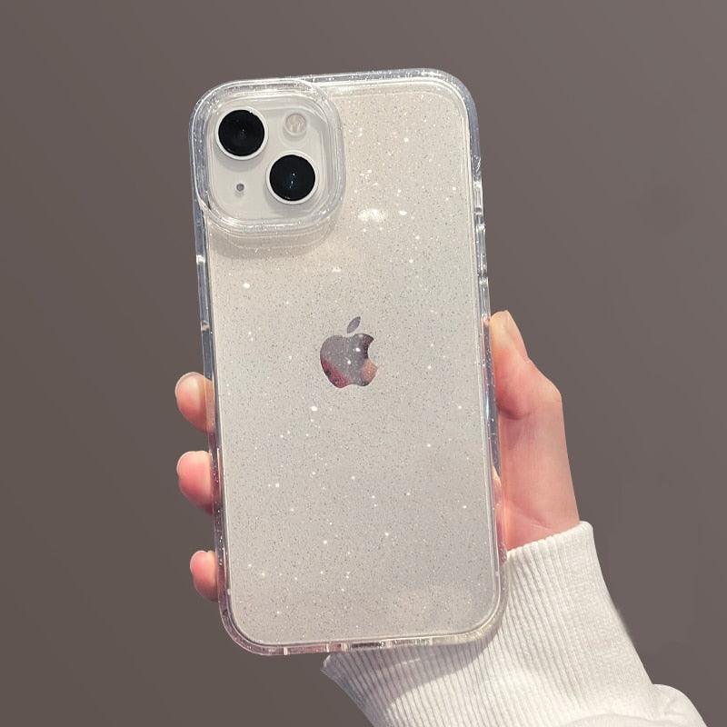 Elegant Glitter Shockproof Clear Case for iPhone 14/13/12/11 Pro Max Mini XS XR - Korvel