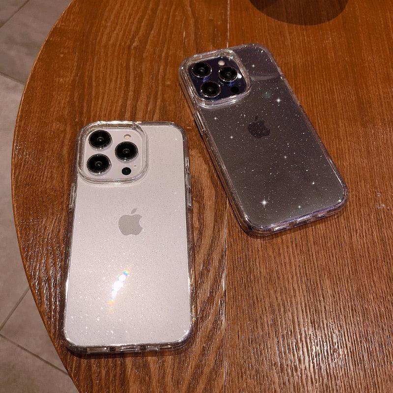 Elegant Glitter Shockproof Clear Case for iPhone 14/13/12/11 Pro Max Mini XS XR - Korvel