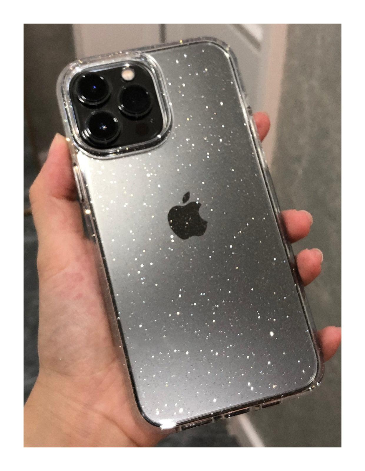 Elegant Glitter Shockproof Clear Case for iPhone 14/13/12/11 Pro Max Mini XS XR - Korvel