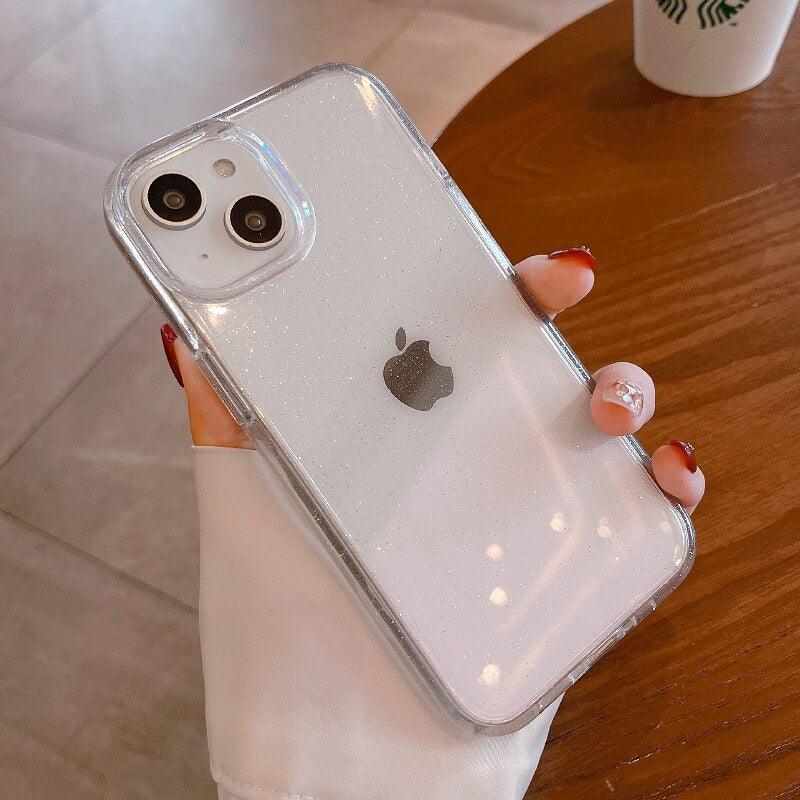 Elegant Glitter Shockproof Clear Case for iPhone 14/13/12/11 Pro Max Mini XS XR - Korvel