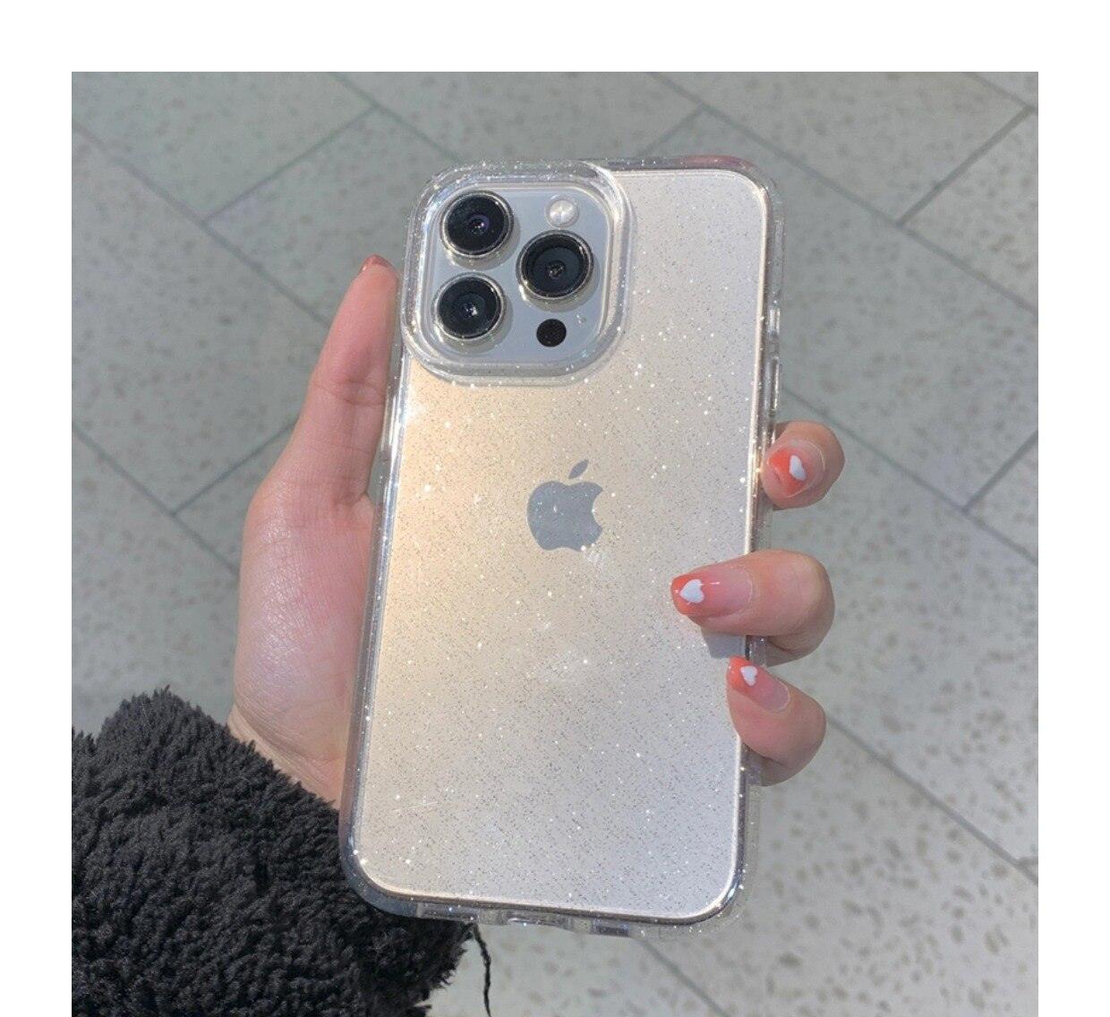 Elegant Glitter Shockproof Clear Case for iPhone 14/13/12/11 Pro Max Mini XS XR - Korvel