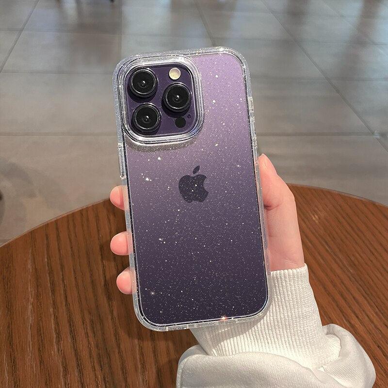 Elegant Glitter Shockproof Clear Case for iPhone 14/13/12/11 Pro Max Mini XS XR - Korvel