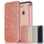 Étui portefeuille en cuir pailleté de luxe pour iPhone