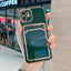 Funda de teléfono de lujo chapada en oro con ranura para tarjetas para iPhone