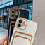 Funda de teléfono de lujo chapada en oro con ranura para tarjetas para iPhone