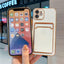 Funda de teléfono de lujo chapada en oro con ranura para tarjetas para iPhone