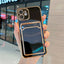 Funda de teléfono de lujo chapada en oro con ranura para tarjetas para iPhone