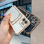Funda de teléfono de lujo chapada en oro con ranura para tarjetas para iPhone