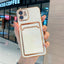 Funda de teléfono de lujo chapada en oro con ranura para tarjetas para iPhone