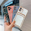 Funda de teléfono de lujo chapada en oro con ranura para tarjetas para iPhone