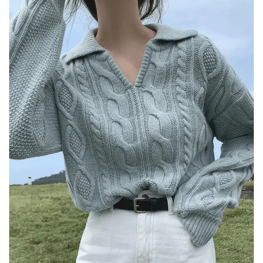 Pull Femme Retro Luxe Kitty - Pull Tricoté Élégant et Décontracté