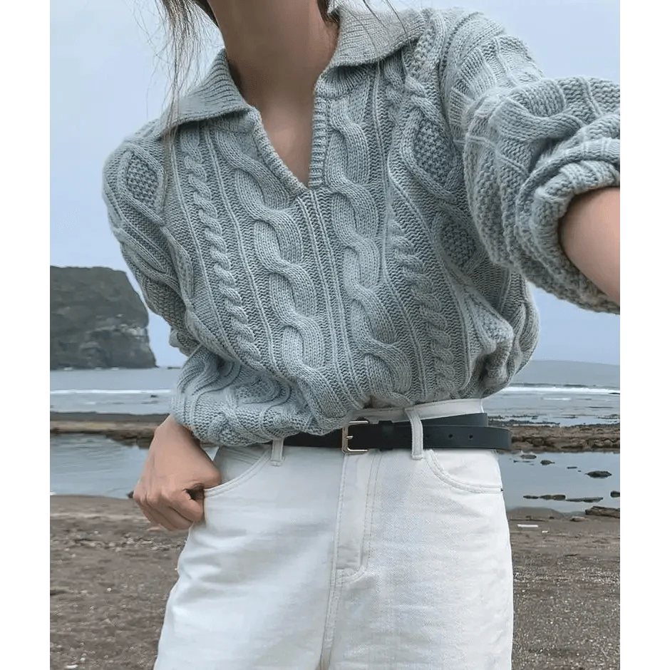 Pull Femme Retro Luxe Kitty - Pull Tricoté Élégant et Décontracté