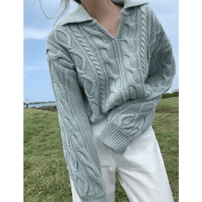 Luxury Kitty Retro Women Sweater - Elegant Casual Knit Pullover