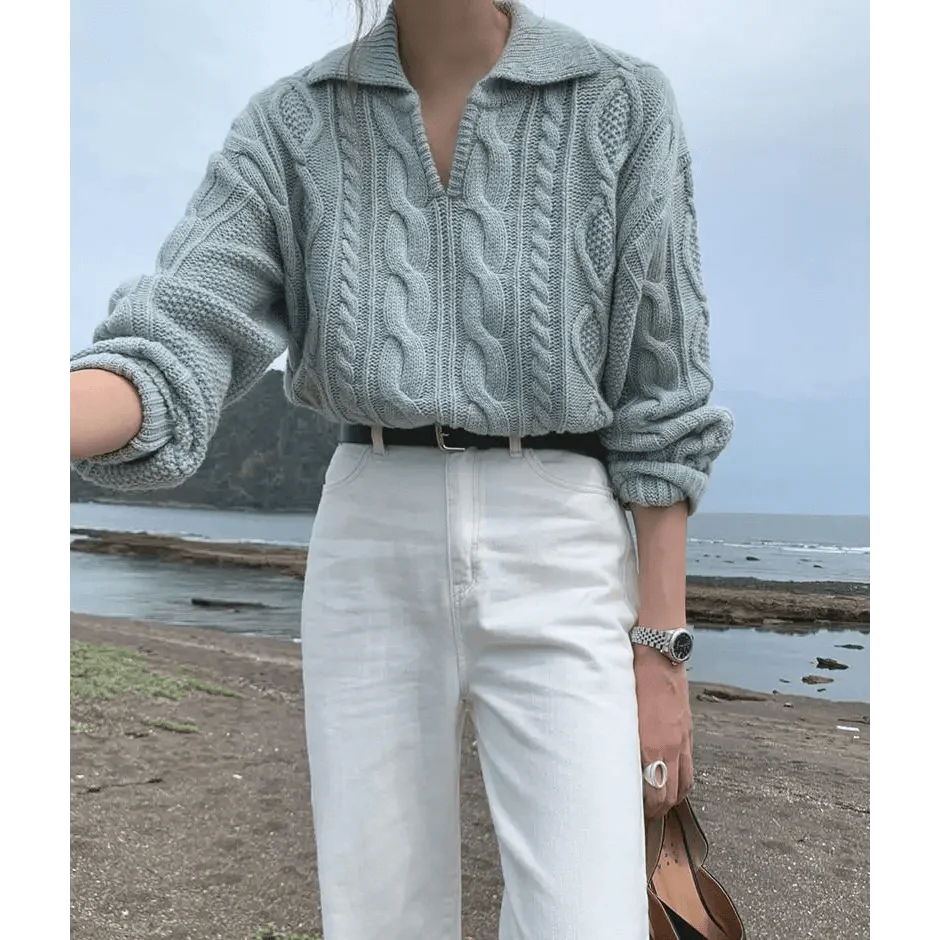 Pull Femme Retro Luxe Kitty - Pull Tricoté Élégant et Décontracté