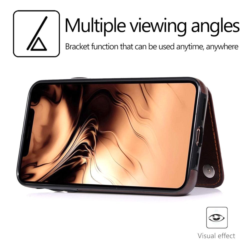 Étui de portefeuille en cuir de luxe pour iPhone 14/13/12 Pro