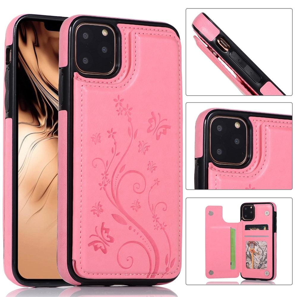 Étui de portefeuille en cuir de luxe pour iPhone 14/13/12 Pro