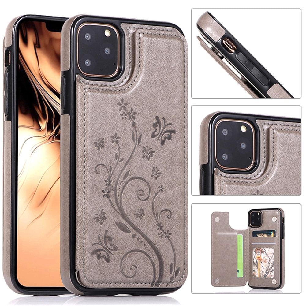 Étui de portefeuille en cuir de luxe pour iPhone 14/13/12 Pro