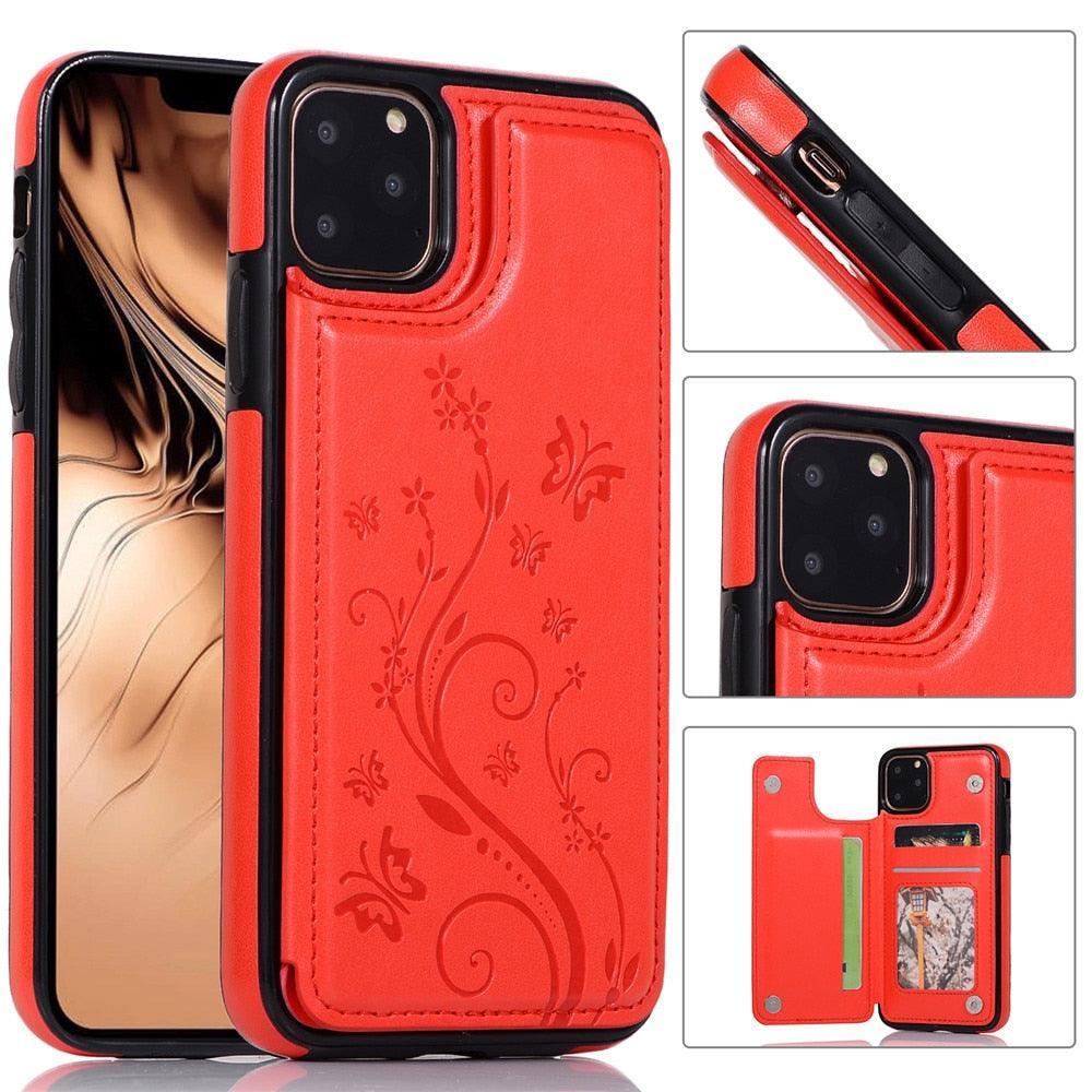 Étui de portefeuille en cuir de luxe pour iPhone 14/13/12 Pro