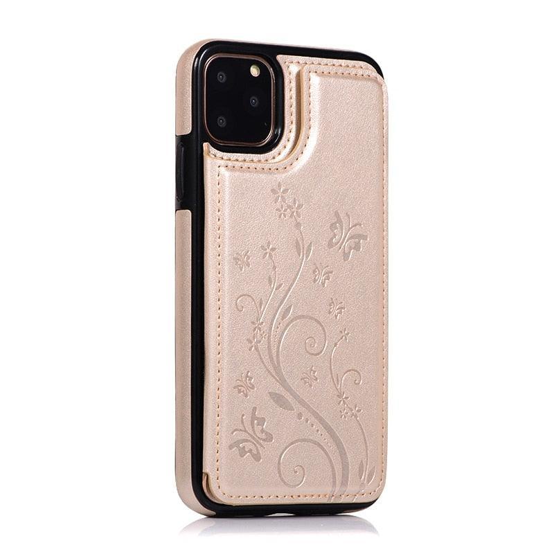 Étui de portefeuille en cuir de luxe pour iPhone 14/13/12 Pro