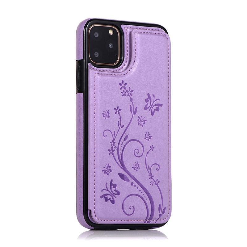 Étui de portefeuille en cuir de luxe pour iPhone 14/13/12 Pro