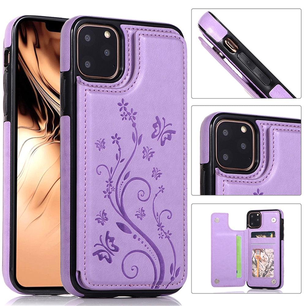 Étui de portefeuille en cuir de luxe pour iPhone 14/13/12 Pro