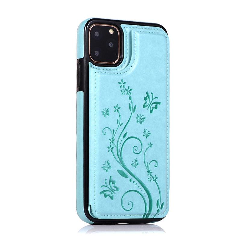 Étui de portefeuille en cuir de luxe pour iPhone 14/13/12 Pro