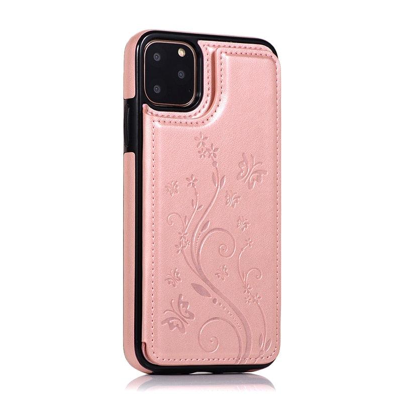 Étui de portefeuille en cuir de luxe pour iPhone 14/13/12 Pro