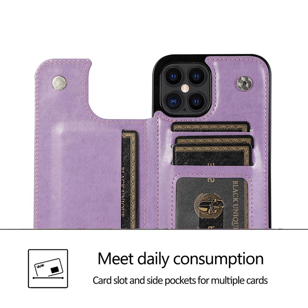 Étui de portefeuille en cuir de luxe pour iPhone 14/13/12 Pro